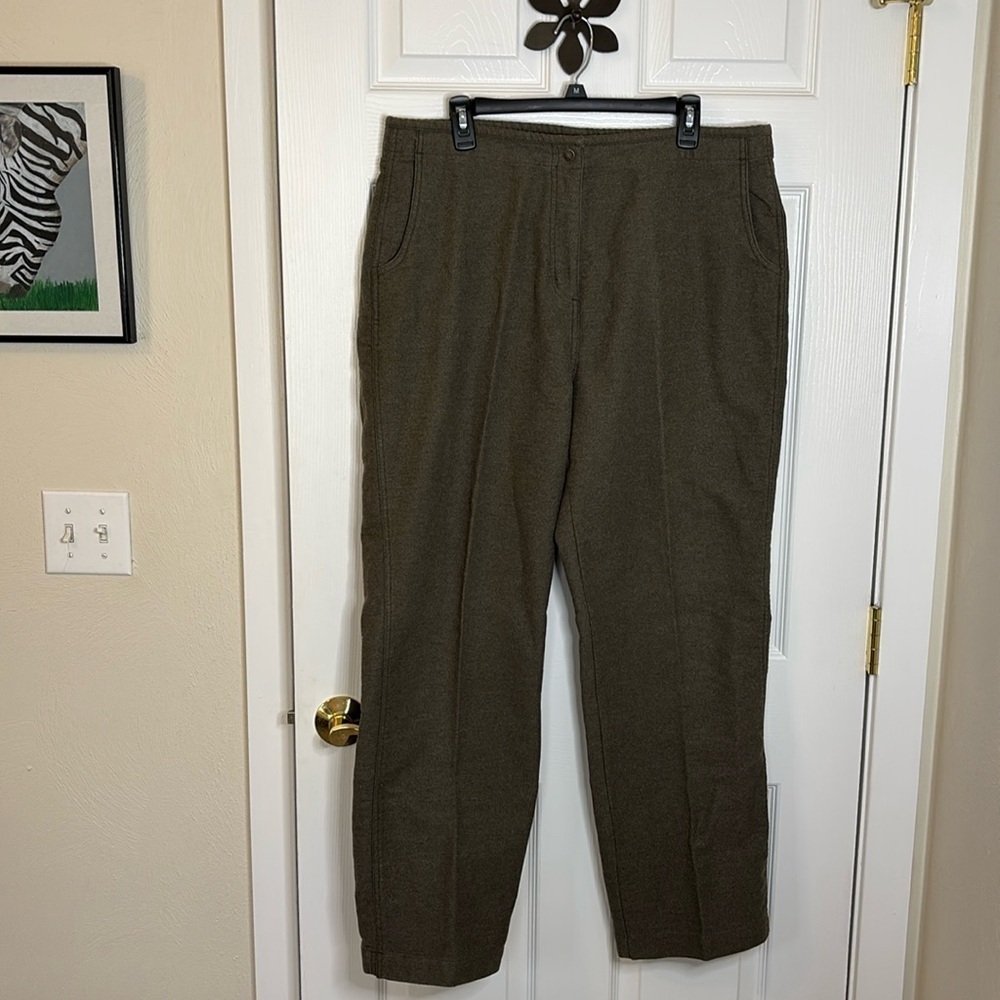 Woolrich Women’s 1478 Loden Heather Cotton/Polyester Pants size 16 Straight Leg